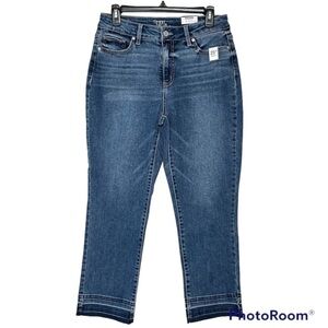 NWT Time & Tru High Rise Raw Hem Medium Wash Jeans Size: 6
